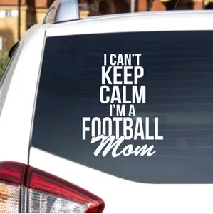 Football Mom Decal Vinyl Window Decal for Vehicle Windows Boats RVs Office Desks Laptops Easy to Install, self adhesive, several colors and sizes.
