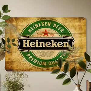 Metal Tin Signs , "Heineken Beer Logo" Rectangular Aluminum Sign, Plaque Decorative Wall Art, Wall Decor, Room Decor, Home Decor, Restaurant Decor, Bar Decor, Cafe Decor, Garage Decor (8X12Inch)