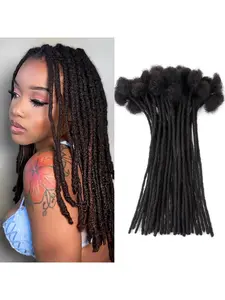 Dreadlock Extension Permanent Human Hair Handmade Crochet Locs 10 Strands/Bundle for Daily Hip-Hop Styles