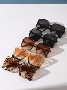 4 Pairs Trendy Sunglasses, Classic Gold Frame, Leopard Print, Uv400 Protection, Unisex Street Style, Perfect for Photoshoots