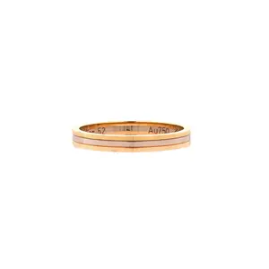 Pre-owned Cartier Vendome Louis Cartier Wedding Band Ring 18K Tricolor Gold 2.5mm by Rebag