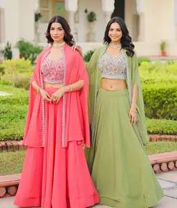 Premium Ready-Made Faux Georgette Lehenga Choli with Koti (Restock)