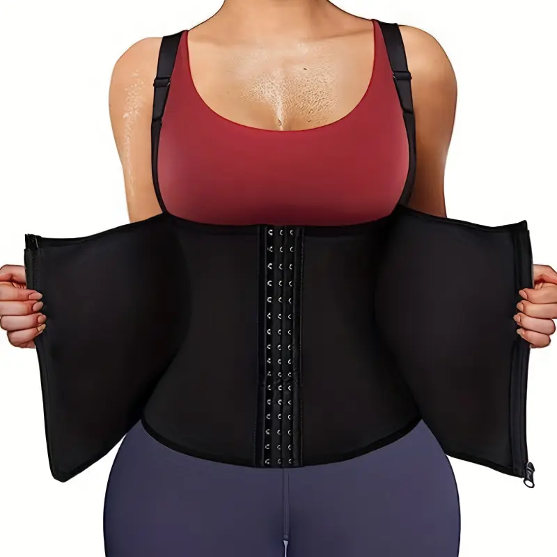 Women's Solid Neoprene Underbust Waist Trainer - Minimalist Cincher with Double Pressing, Compression Fabric for Sports, Basic Everyday Wear