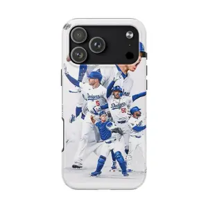 Blue Swing Baseball Collage Phone Case Suitable for iPhone 17-11 Pro Max/Plus and  Samsung Galaxy S23-25