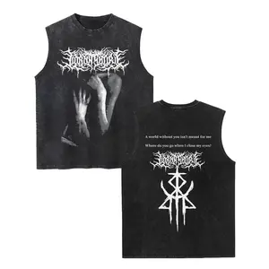 Lorna Shore Band Unisex Vintage Washed Cotton Vest, Retro Band Print Sleeveless Shirt, Casual Regular Fit, Perfect Boyfriend Gift