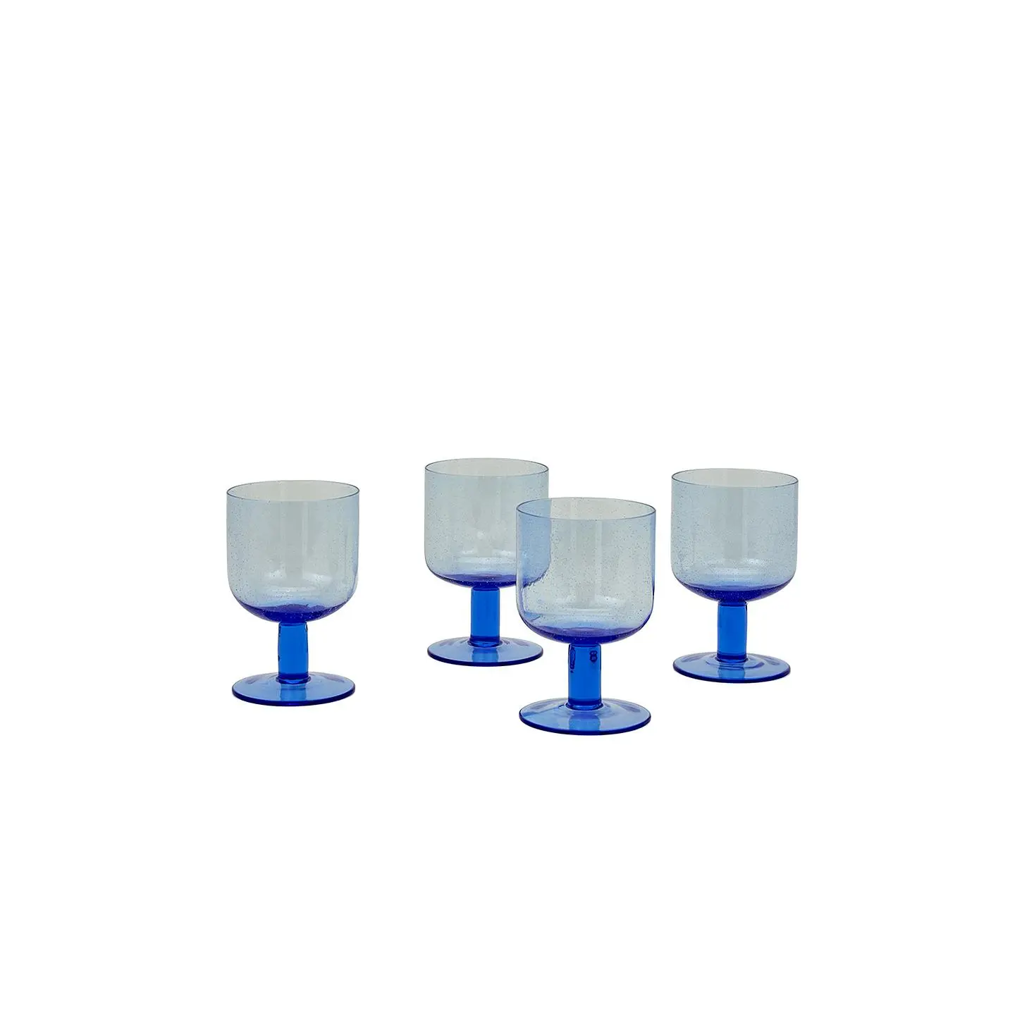 HAWKINS NEW YORK Simple Seeded Glassware Set Of 4 in Blue