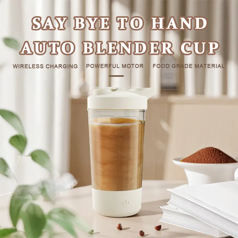 Trendy Rechargeable Self-Stirring Cup - IPX4 Waterproof, Shatterproof Portable Blender, Safe Use Automatic Kitchen Appliance for Milk, Coffee, Repeated Use Holiday Gift