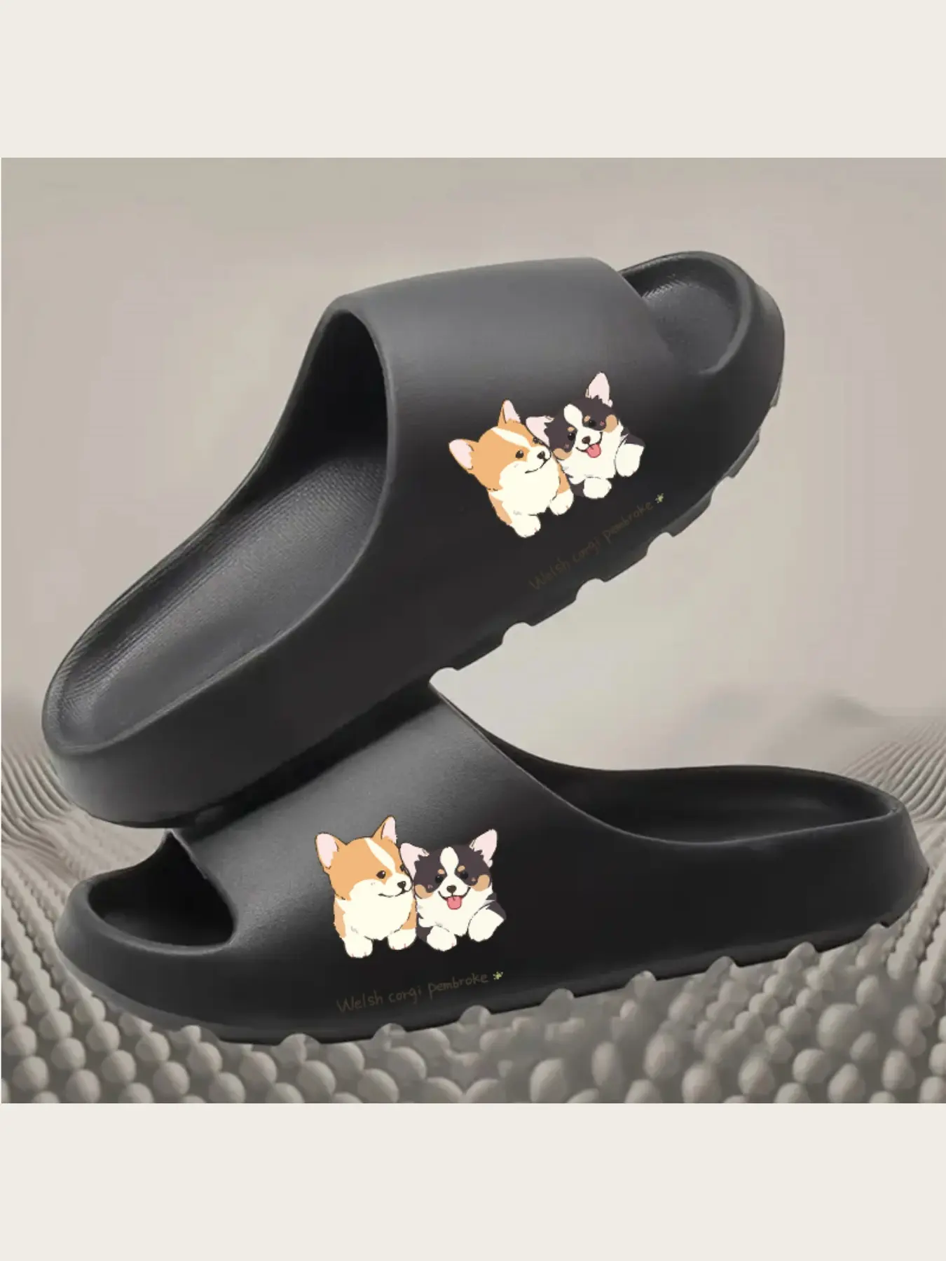Pembroke Welsh Corgi Slippers for Women Men Cute Puppy Print Soft Comfortable Fleece Lined Indoor Home Shoes Non-Slip Sole Warm Winter House Slippers Gift for Dog Lovers