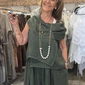 Nayala 100 Percent Linen Adjustable One Size Tunic for Women Breathable Lightweight Summer Beach Vacation Outfit Fits Extra Small to Extra Large Relaxed or Fitted Silhouette Elegant Timeless Style