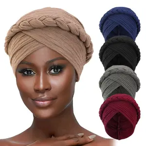 3Pcs Fashionable Solid Color Elastic Breathable Braided Turbans for Women, Ideal Headscarf Caps That Serve As Soft And Warm Head Wraps, Perfect for Everyday Use And As Gifts for Friends And Family During Holiday Celebrations
