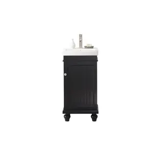 212 MAIN WLF9318-E 18 in. Espresso Bathroom Sink Vanity - 1-Door, Pre-Drilled Bathroom Cabinet Organizer