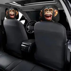 Cute Monkey Car Headrest Covers, 2 Styles, Washable Seat Decor, Easy Install, Universal for All Vehicles, Essential for Daily Driving