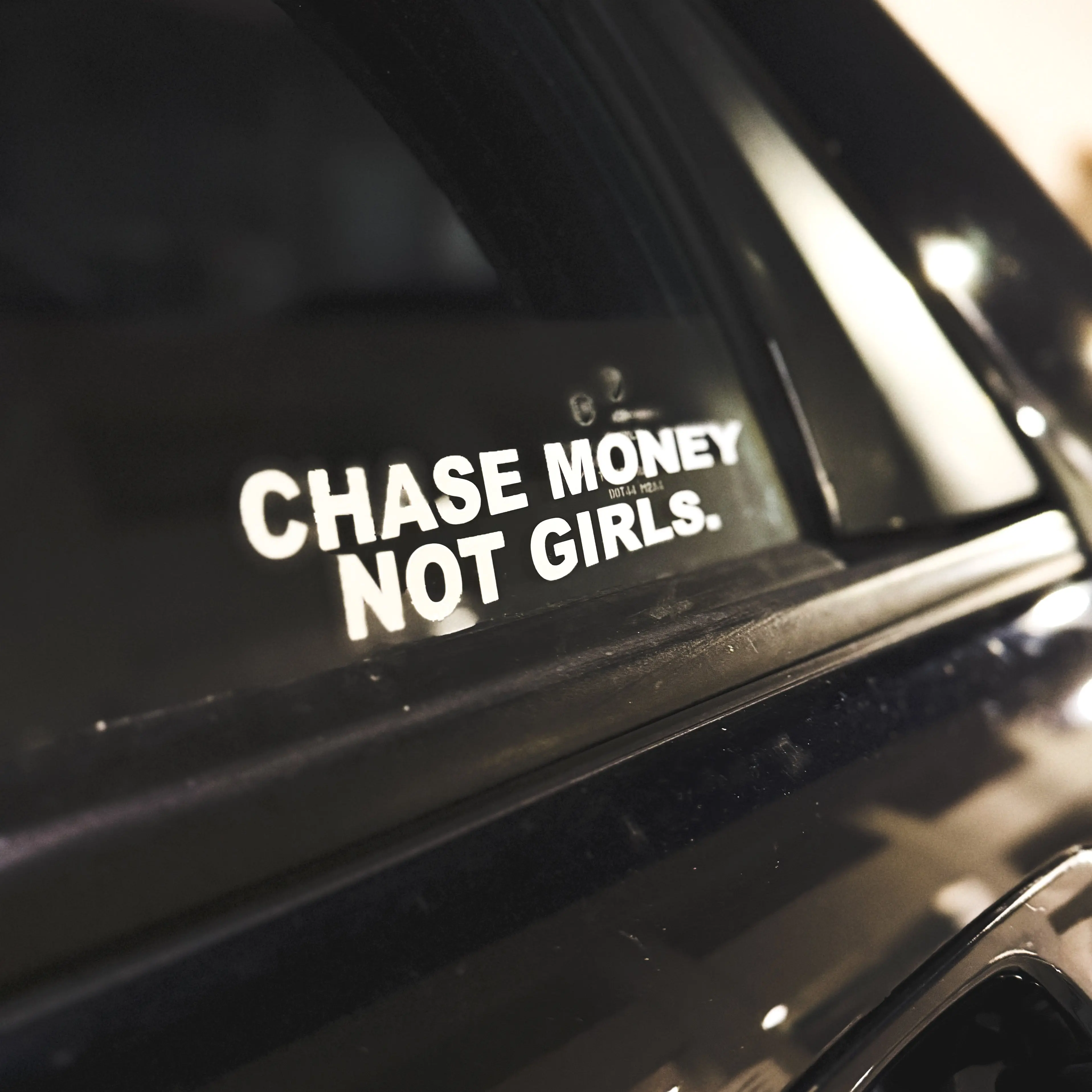 Chase Money Not Girls Decal - Motivational Vinyl Car Sticker
