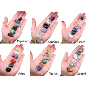 Zodiac Crystal Set | 12 Astrology-Aligned Gemstone Kits | Includes Pouch & Info