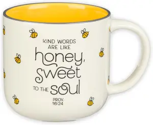 Ceramic Coffee & Tea Mug for Women: Kind Words are Like Honey Inspirational Bible Verse