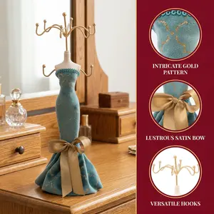 Universal Jewelry Stand Holder for Women | Elegant Dress Model Necklace Organizer | Portable Earring & Ring Display Ornament | Perfect Birthday Gift Idea for Her