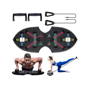 12 in 1 Push up Rack Board System Fitness Workout Train Gym Exercise with 2 Resistance Bands