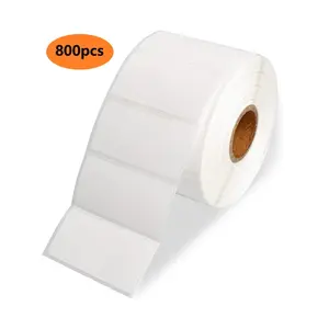 800pcs/roll Thermal Label Sticker, Self Adhesive Label For Barcodes, Address, Customizable Stickers, Compatible With Rollo, Zebra, And Other Desktop Label Printer