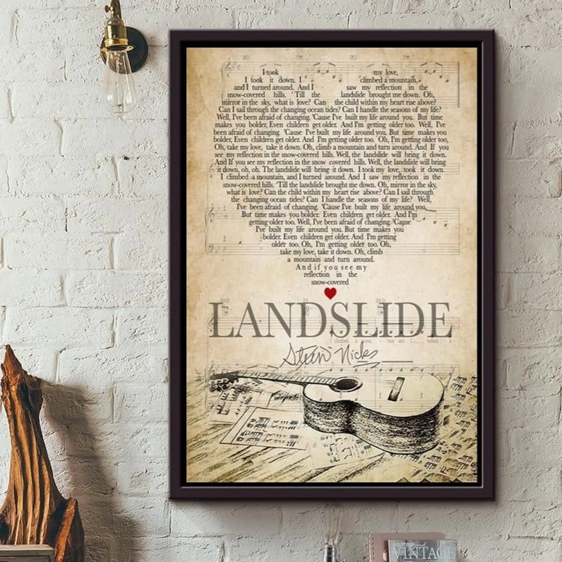 Stevie Nicks Fleetwood Mac Band Landslide Lyrics Song Poster, Landslide Guitarist Music Posters