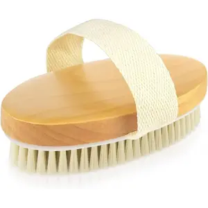 Dry Brushing Body Brush, Dry Brush for Body, Natural Bristle Dry Skin Exfoliating Brush Body Scrub for Flawless Skin, Cellulite Reduction
