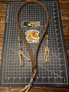 Leather x paracord hybrid lanyard - Tan Camo