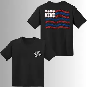 Patriotic Baseball Flag T-Shirt, USA Baseball Stitch American Flag Shirt, Red White Blue Sports Shirt, 4th Of July Baseball Fan Outfit, Baller Lifestyle Shirt, Gift for Boys Girls, Unisex Graphic Tee, Trending Shirt