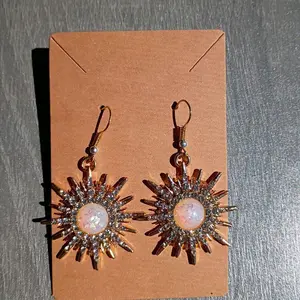 Starburst Earrings with Opal Center