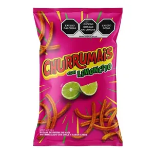 Churrumais 185 gr Limoncito Flavor Corn Flour Snack with Chile and Lemon Taste