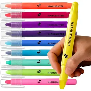 10 Pack  Safe Highlighters - Assorted Colors Gel Highlighters, No Bleed,  Markers for Journaling, Study Accessories and School Supplies