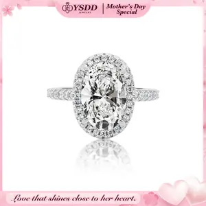 【#50 Dream Ring】5Carat Oval Shape Synthetic Moissanite Rings in 925 Sterling Silver