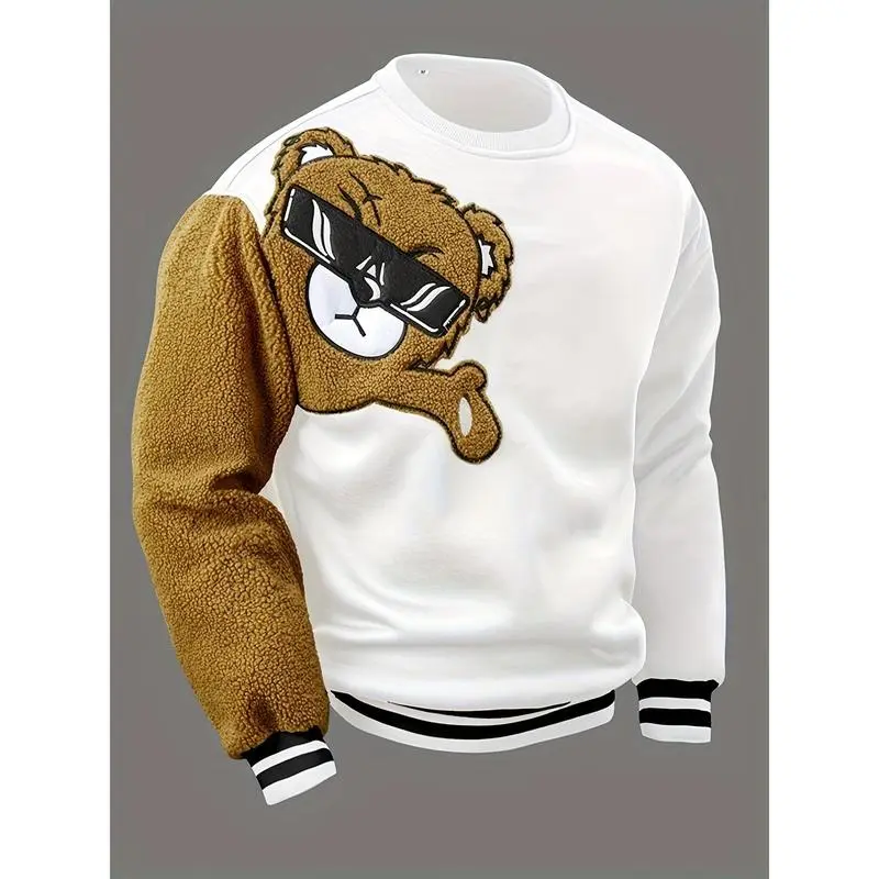 Men's casual sweatshirt - Relaxed fit, Polyester, Details, Machine washable, Crew neck, Long sleeves(Raincoats)
