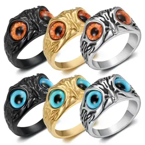 Fashionable Owl Ring, Stainless Steel Ring with Retro Hip-hop Punk Style, Everyday Jewelry, Party and Birthday Gifts