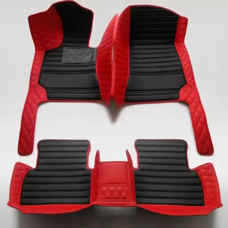 Custom Artificial Leather Car Floor Mat For Peugeot 2008 2020~2023 Left/Right -hand Drive Auto Interior Accessories Car Accessory Front And Rear Row Fashion Styling Carpet Waterproof Design Full Coverage Automotive Floor Mats