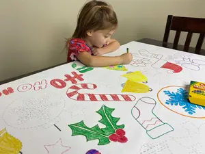 Santa Trace and Color Coloring Sheet