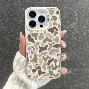 Camo Pattern Shockproof Phone Case Suitable for IPhone 7 8 X XS 11 12 13 14 15 16 17 Pro Max Plus 16E Air XR Protecitved Cover Vintage Camouflage