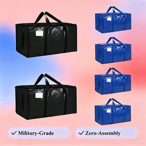 Black & Blue Handle Storage Bag – Dustproof and Durable, Perfect for Stuffed Toys, Dolls, and Clothing, Ideal for Kids’ Rooms, Playrooms, Living Rooms, or Birthday Gifts