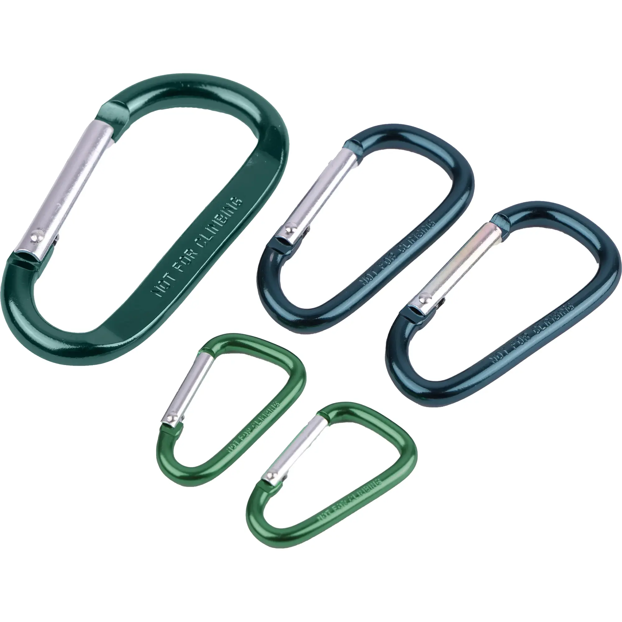 Coghlan's Strong Anodized Aluminum Carabiners 5-Pack, Versatile Range of Sizes for Camping & Hiking, Home Supplies Hooks for Secure Gear Attachment, Securely Attach Gear