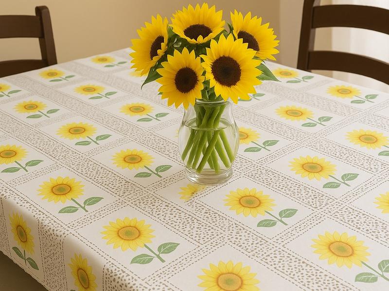 Sunflower Lace Tablecloth for Indoors and Outdoors with Elegant Floral Design Perfect for Home Decor Lace Patterned Table Cloth