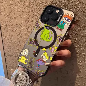 Cartoon Funny R-rugrats Phone Case for iPhone 17 16 15 14 13 12 11 Pro Max Air Magnetic MagSafe Matte Laser Metallic Phone Case Gradient Matte Texture Durable Scratch-Resistant Protective Cover Casing Funda