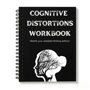 Cognitive Distortion Workbook, Cbt Therapy Guide, Identify and Adjust Negative Thought Patterns, Escape Mental Traps, Self-Improvement Tool, Spiral Coil Notebook