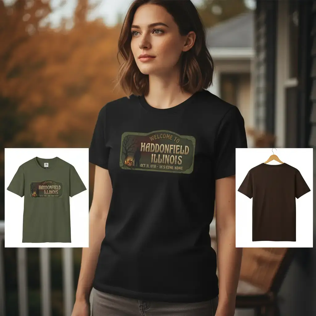 Welcome to Haddonfield Illinois T-Shirt | Retro Horror Halloween Unisex T-Shirt