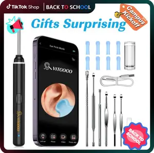 Ear Wax Removal Tool, VITCOCO Ear Cleaner with 1920P HD Camera, Earwax Remover with 8 Pcs Ear Set, with 6 LED Lights, for iPhone, iPad Mother's Day Gifts