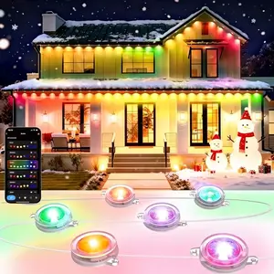Party & Holiday RGB Outdoor Eaves Lights IP67 Waterproof – Romantic Valentine’s Day 150ft 75LEDS Smart Color-Changing String Lights, APP & Remote