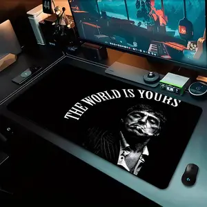 Scarface Alonso "Tony Montana" Movie Design Gaming Mouse Pad - Non-Slip Rubber Base, Smooth Surface, Desk Mat for PC, Office, Gaming Setup - "THE WORLD IS YOURS" Quote Decoration for Scarface Fans, Pc Accessories, Stylish Accessory, Premium Quality, Ergon
