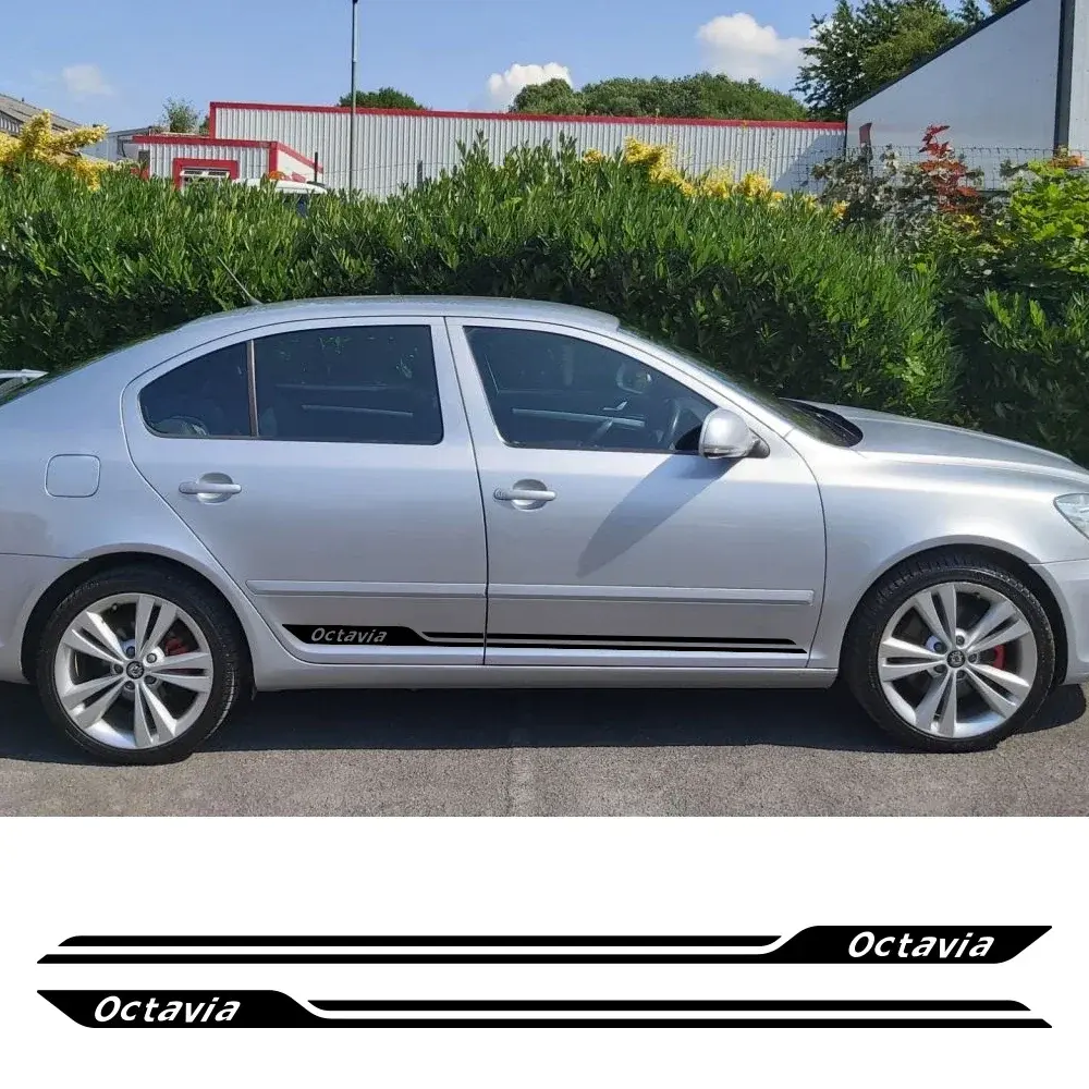 Car Door Side Sticker For Skoda Octavia A5 A7 2 3 Combi VRS MK2  MK3 MK4 A8 A4 Tour RS Vinyl Decor Decal Auto Tuning Accessories