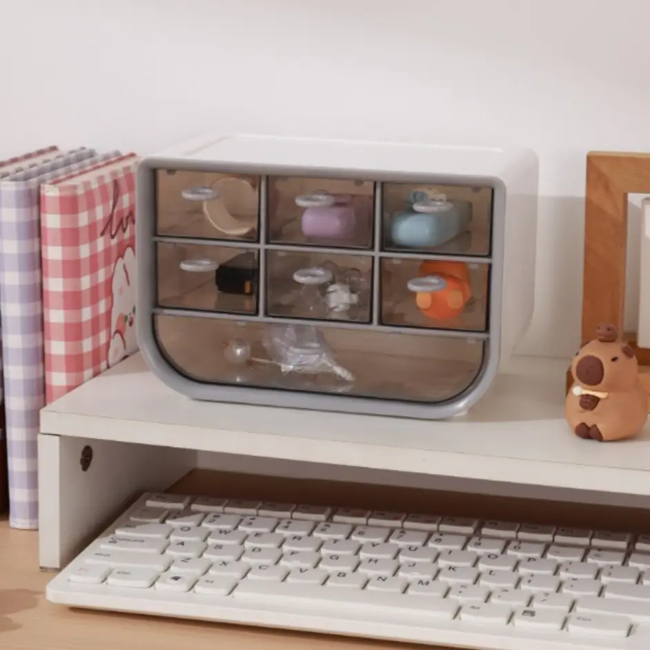 Desktop Storage Box, 1 Piece Multi Grid Large Capacity Storage Box, Stationery Storage Organizer, Home Organizer for Bedroom, Living Room, Office