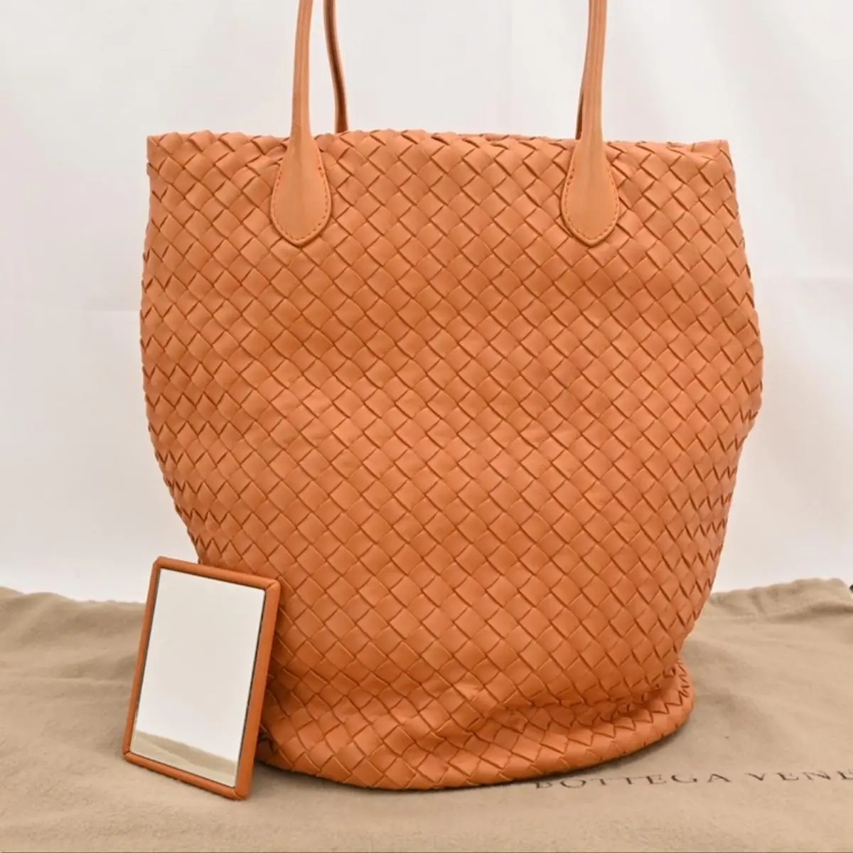 Pre-owned BOTTEGA VENETA As Shown Bucket Bags Intrecciato Bucket Tote Bag Orange bo1362cc