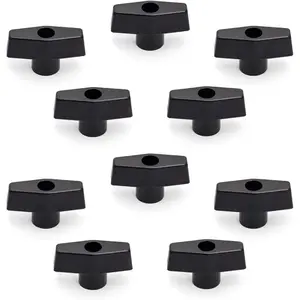 10 Pack 1/4"-20 T Knobs, Threaded Clamping Knobs for T Track & Table Saw Accessories, Featherboard, Woodworking Jigs on Miter Saw, Router Table, Drill Press (QNB3001-P2)