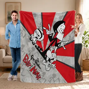 The Grim Adventures of Billy & Mandy Throw Blanket - Soft Flannel All-Season Bedspread, Billy, Mandy & Grim Design, Cozy Couch/Travel Blanket, Perfect Gift for Fans