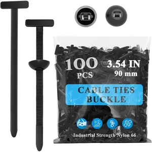 100 count Automotive Universal Nylon Tie Buckles, Heavy-Duty Self-Locking,  Multifunctional Automotive Fasteners for DIY Auto Repair,  & Office Use